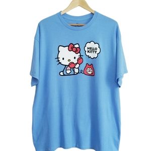 NEW Hello Kitty Telephone Graphic Print Tee Shirt NWOT Size XL